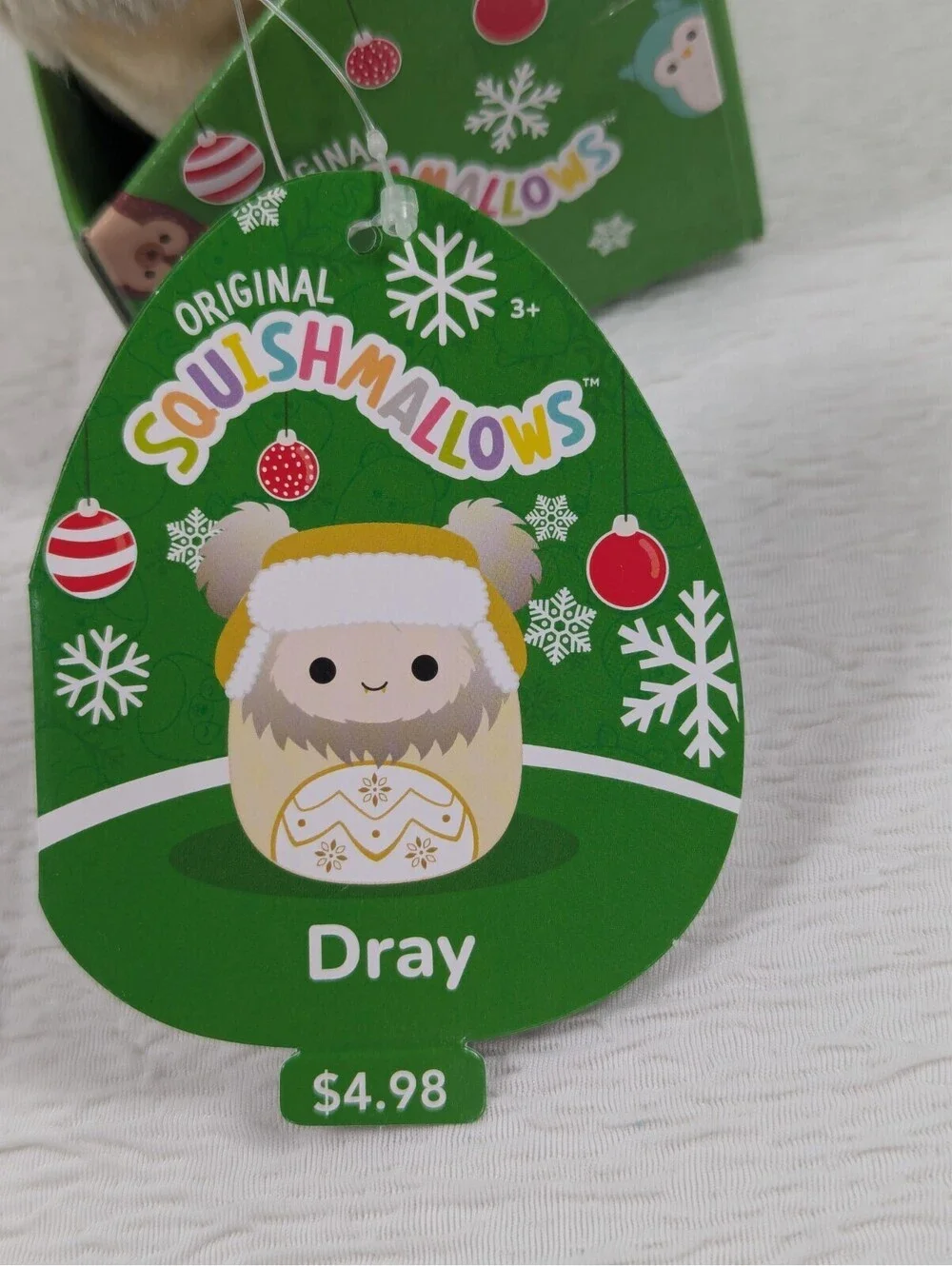 Squishmallows - Dray The Yeti - Christmas plush Ornament